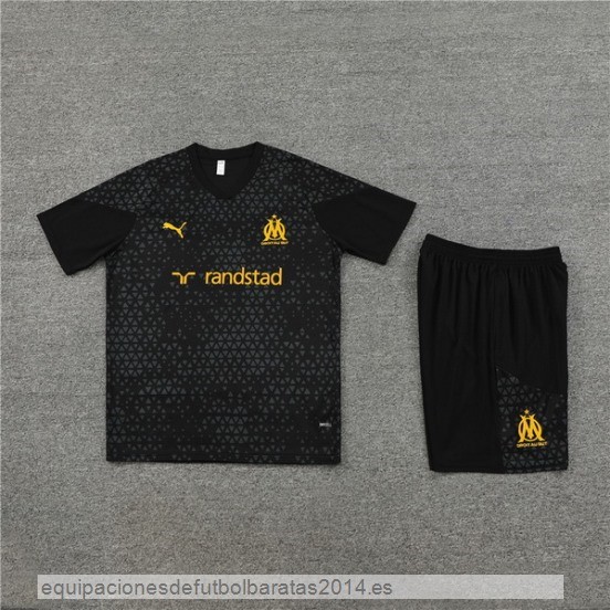 Nuevo Entrenamiento Conjunto Completo Niños Marsella 23/24 Negro Amarillo Baratas